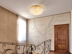 Globo Große Deckenleuchte GORLEY Mit Transparenten Echtglas Stäben, Ø 50cm -Bestes Beleuchtungs Geschäft grosse deckenleuchte gorley mit transparenten echt 4