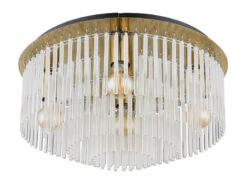 Globo Große Deckenleuchte GORLEY Mit Transparenten Echtglas Stäben, Ø 50cm -Bestes Beleuchtungs Geschäft grosse deckenleuchte gorley mit transparenten echt 6