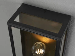 Konstsmide Große LED Außenwandlaterne Schwarz-Messing Mit Klarglas, Höhe 40cm -Bestes Beleuchtungs Geschäft grosse led aussenwandlaterne schwarz messing mit k 6