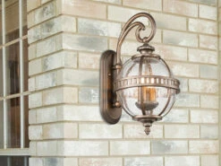 MeineWunschleuchte Große LED Außenwandleuchte Im Jugendstil, Bronze Höhe 58cm