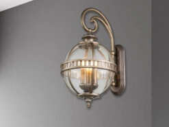 MeineWunschleuchte Große LED Außenwandleuchte Im Jugendstil, Bronze Höhe 58cm -Bestes Beleuchtungs Geschäft grosse led aussenwandleuchte im jugendstil bronze 1 2