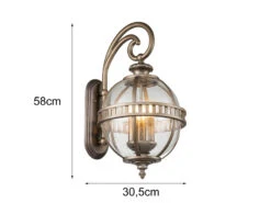 MeineWunschleuchte Große LED Außenwandleuchte Im Jugendstil, Bronze Höhe 58cm -Bestes Beleuchtungs Geschäft grosse led aussenwandleuchte im jugendstil bronze 1 3