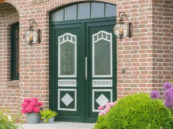 MeineWunschleuchte Große LED Außenwandleuchte Im Jugendstil, Bronze Höhe 58cm -Bestes Beleuchtungs Geschäft grosse led aussenwandleuchte im jugendstil bronze 1 4