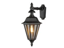 MeineWunschleuchte Große LED Außenwandleuchte Laterne Hängend, Alu Schwarz, Höhe 54cm -Bestes Beleuchtungs Geschäft grosse led aussenwandleuchte laterne haengend alu 1 1