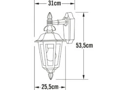 MeineWunschleuchte Große LED Außenwandleuchte Laterne Hängend, Alu Schwarz, Höhe 54cm -Bestes Beleuchtungs Geschäft grosse led aussenwandleuchte laterne haengend alu 1 2