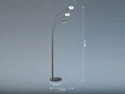 Fischer & Honsel Große LED Bogenlampe DENT Dimmbar Design Schwarz - Höhe 185cm -Bestes Beleuchtungs Geschäft grosse led bogenlampe dent dimmbar design schwarz 1 2