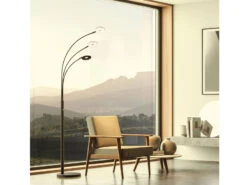 Fischer & Honsel Große LED Bogenlampe DENT Dimmbar Design Schwarz - Höhe 185cm -Bestes Beleuchtungs Geschäft grosse led bogenlampe dent dimmbar design schwarz 1 3