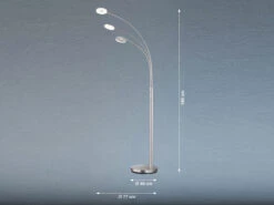 Fischer & Honsel Große LED Bogenlampe DENT Dimmbar Design Silber - Höhe 185cm 11 Fischer & Honsel Große LED Bogenlampe DENT Dimmbar Design Silber - Höhe 185cm -Bestes Beleuchtungs Geschäft grosse led bogenlampe dent dimmbar design silber h 3