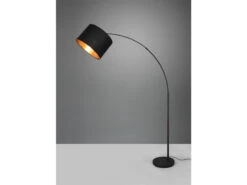 MeineWunschleuchte Große LED Bogenleuchte Mit Stoffschirm Schwarz Innen Gold - Höhe 171cm -Bestes Beleuchtungs Geschäft grosse led bogenleuchte mit stoffschirm schwarz in 4