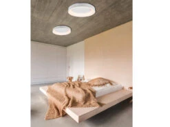 Trio Leuchten Große LED Deckenleuchte GIRONA Schwarz Ø 60 Cm Mit Fernbedienung & Dimmer -Bestes Beleuchtungs Geschäft grosse led deckenleuchte girona schwarz 60 cm mit 1 6