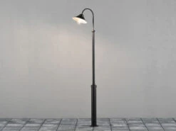 MeineWunschleuchte Große LED Mastleuchte Aus Aluminium Schwarz, Höhe 240cm