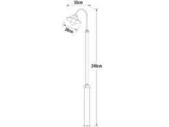MeineWunschleuchte Große LED Mastleuchte Aus Aluminium Weiß, Höhe 240cm -Bestes Beleuchtungs Geschäft grosse led mastleuchte aus aluminium weiss hoehe 2 2