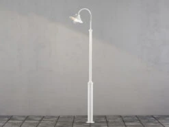 MeineWunschleuchte Große LED Mastleuchte Aus Aluminium Weiß, Höhe 240cm