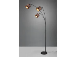 MeineWunschleuchte Große LED Stehleuchte 3-flammig Mit Stoffschirmen In Taupe/Gold, Höhe 185cm -Bestes Beleuchtungs Geschäft grosse led stehleuchte 3 flammig mit stoffschirmen 2