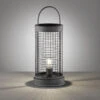 FHL Easy Große LED Tischleuchte Laterne 52cm - Gitterlampe Bodenlampe Grau