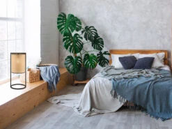 MeineWunschleuchte Große LED Tischleuchte Mit Geflecht In Rattan Optik 56cm - Hocker / Bodenlampe -Bestes Beleuchtungs Geschäft grosse led tischleuchte mit geflecht in rattan opt 9