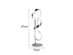 Reality Leuchten Große LED Tischleuchte PADUA Dimmbar Per Schurschalter, Chrom Kristall, 47cm -Bestes Beleuchtungs Geschäft grosse led tischleuchte padua dimmbar per schursch 2