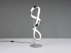 Reality Leuchten Große LED Tischleuchte PADUA Dimmbar Per Schurschalter, Chrom Kristall, 47cm