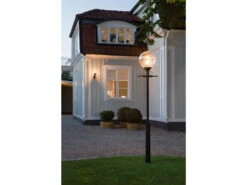 Konstsmide Große Mastleuchte ORION Aluminium Schwarz Mit Glaskugel, Höhe 240cm -Bestes Beleuchtungs Geschäft grosse mastleuchte orion aluminium schwarz mit gla 4