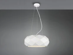 Trio Leuchten Große Pendelleuchte ZANDOR Mit Lasercut Muster, Weiß Matt, Ø 50 Cm