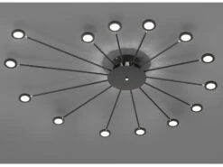 Trio Leuchten Große Schwenkbare LED Deckenleuchte PEACOCK Schwarz Matt In 3 Stufen Dimmbar -Bestes Beleuchtungs Geschäft grosse schwenkbare led deckenleuchte peacock schwa 3