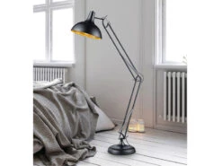 Reality Leuchten Große Stehlampe SALVADOR Metall Schwarz/Gold Höhe 180 Cm -Bestes Beleuchtungs Geschäft grosse stehlampe salvador metall schwarz gold hoeh 5