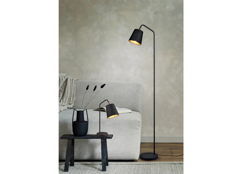 MeineWunschleuchte Große Tischleuchte Spot Schwenkbar, Metall & Stoffschirm Schwarz/Gold, Höhe 45cm 14 MeineWunschleuchte Große Tischleuchte Spot Schwenkbar, Metall & Stoffschirm Schwarz/Gold, Höhe 45cm – Bild 12