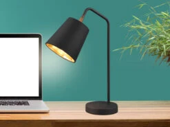 MeineWunschleuchte Große Tischleuchte Spot Schwenkbar, Metall & Stoffschirm Schwarz/Gold, Höhe 45cm 19 MeineWunschleuchte Große Tischleuchte Spot Schwenkbar, Metall & Stoffschirm Schwarz/Gold, Höhe 45cm -Bestes Beleuchtungs Geschäft grosse tischleuchte spot schwenkbar metall stoffsc 5