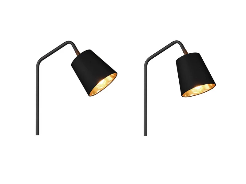 MeineWunschleuchte Große Tischleuchte Spot Schwenkbar, Metall & Stoffschirm Schwarz/Gold, Höhe 45cm 11 MeineWunschleuchte Große Tischleuchte Spot Schwenkbar, Metall & Stoffschirm Schwarz/Gold, Höhe 45cm – Bild 9