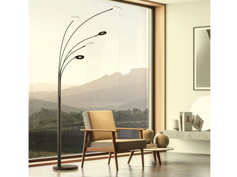 Fischer & Honsel Große XXL LED Bogenlampe DENT Dimmbar Design Schwarz - Höhe 225cm 6 Fischer & Honsel Große XXL LED Bogenlampe DENT Dimmbar Design Schwarz - Höhe 225cm – Bild 4