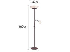 Reality Leuchten Großer Deckenfluter GERRY Mit Flex Leselampe, Rostoptik & Glas Weiß, 180cm -Bestes Beleuchtungs Geschäft grosser deckenfluter gerry mit flex leselampe rost 3