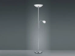 Reality Leuchten Großer Deckenfluter GERRY Mit Flex Leselampe, Silber & Glas Weiß, 180cm -Bestes Beleuchtungs Geschäft grosser deckenfluter gerry mit flex leselampe silb 2