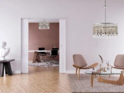 KICHLER Großer Kronleuchter PIPER 6-flammig Mit Filigranem Kristall Glas Chrom, Ø 61,6cm -Bestes Beleuchtungs Geschäft grosser kronleuchter piper 6 flammig mit filigrane 21