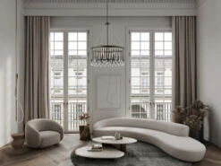 KICHLER Großer Kronleuchter PIPER 6-flammig Mit Filigranem Kristall Glas Braun, Ø 61,6cm