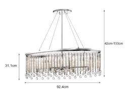 KICHLER Großer Kronleuchter PIPER 6-flammig Mit Filigranem Kristallglas Chrom 92cm Breit -Bestes Beleuchtungs Geschäft grosser kronleuchter piper 6 flammig mit filigrane 28