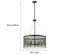 KICHLER Großer Kronleuchter PIPER 6-flammig Mit Filigranem Kristall Glas Braun, Ø 61,6cm -Bestes Beleuchtungs Geschäft grosser kronleuchter piper 6 flammig mit filigrane 3