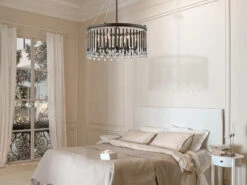 KICHLER Großer Kronleuchter PIPER 6-flammig Mit Filigranem Kristall Glas Braun, Ø 61,6cm -Bestes Beleuchtungs Geschäft grosser kronleuchter piper 6 flammig mit filigrane 8