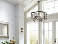 KICHLER Großer Kronleuchter PIPER 6-flammig Mit Filigranem Kristall Glas Braun, Ø 61,6cm -Bestes Beleuchtungs Geschäft grosser kronleuchter piper 6 flammig mit filigrane 9