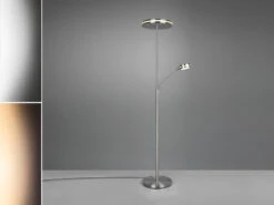 Trio Leuchten Großer LED Deckenfluter FRANKLIN Mit Lesearm, Höhe 181cm, Silber -Bestes Beleuchtungs Geschäft grosser led deckenfluter franklin mit lesearm hoeh 17