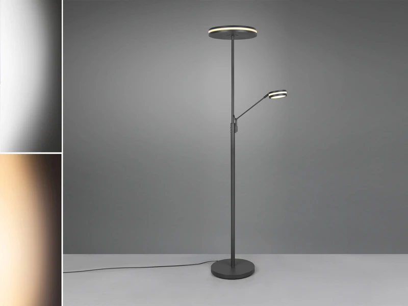 Trio Leuchten Großer LED Deckenfluter FRANKLIN Mit Lesearm, Höhe 181cm, Anthrazit 7 Trio Leuchten Großer LED Deckenfluter FRANKLIN Mit Lesearm, Höhe 181cm, Anthrazit – Bild 5