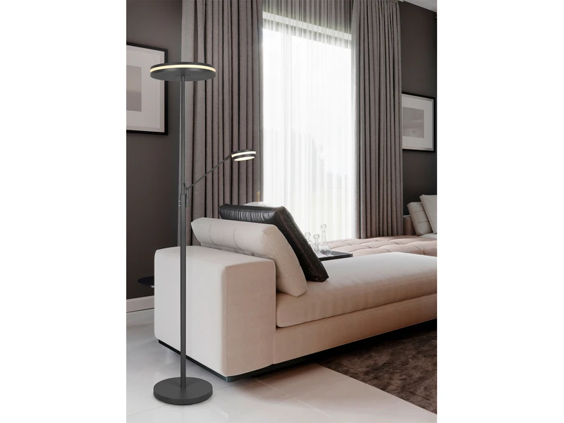 Trio Leuchten Großer LED Deckenfluter FRANKLIN Mit Lesearm, Höhe 181cm, Anthrazit 8 Trio Leuchten Großer LED Deckenfluter FRANKLIN Mit Lesearm, Höhe 181cm, Anthrazit – Bild 6