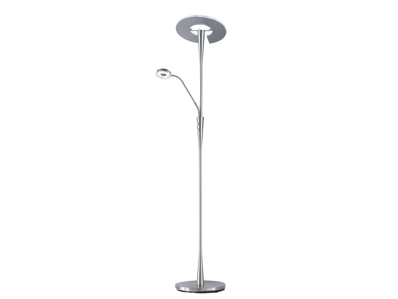 Trio Leuchten Großer LED Deckenfluter QUEBEC Schwenkbar Mit Lesearm, Höhe 180cm, Silber Matt 4 Trio Leuchten Großer LED Deckenfluter QUEBEC Schwenkbar Mit Lesearm, Höhe 180cm, Silber Matt – Bild 2