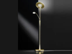 Trio Leuchten Großer LED Deckenfluter QUEBEC Schwenkbar Mit Lesearm, Höhe 180cm, Messing -Bestes Beleuchtungs Geschäft grosser led deckenfluter quebec schwenkbar mit les 11