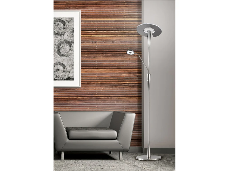 Trio Leuchten Großer LED Deckenfluter QUEBEC Schwenkbar Mit Lesearm, Höhe 180cm, Silber Matt 10 Trio Leuchten Großer LED Deckenfluter QUEBEC Schwenkbar Mit Lesearm, Höhe 180cm, Silber Matt – Bild 8