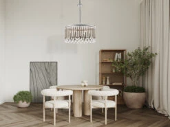 MeineWunschleuchte Großer LED Kronleuchter 6-flammig Mit Filigranem Kristall Glas Chrom, Ø 61,6cm -Bestes Beleuchtungs Geschäft grosser led kronleuchter 6 flammig mit filigranem 1 6