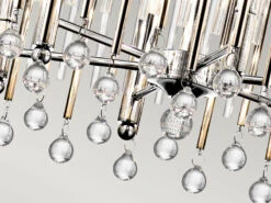 MeineWunschleuchte Großer LED Kronleuchter 6-flammig Mit Filigranem Kristall Glas Chrom, Ø 61,6cm -Bestes Beleuchtungs Geschäft grosser led kronleuchter 6 flammig mit filigranem 1 9