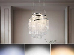 Reality Leuchten Großer LED Kronleuchter POMP Mit Acryl Kristallbehang Und Fernbedienung Ø 48cm -Bestes Beleuchtungs Geschäft grosser led kronleuchter pomp mit acryl kristallbe 4