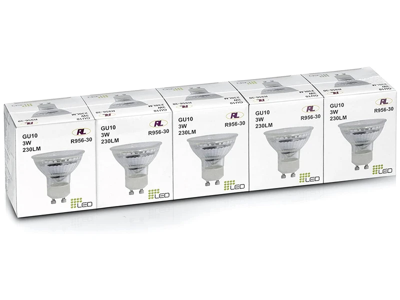 Reality Leuchten GU10 LED 5er SET, 3 Watt 250 Lumen 3000 Kelvin Warmweiß, Ø5cm - Nicht Dimmbar 7 Reality Leuchten GU10 LED 5er SET, 3 Watt 250 Lumen 3000 Kelvin Warmweiß, Ø5cm - Nicht Dimmbar – Bild 5
