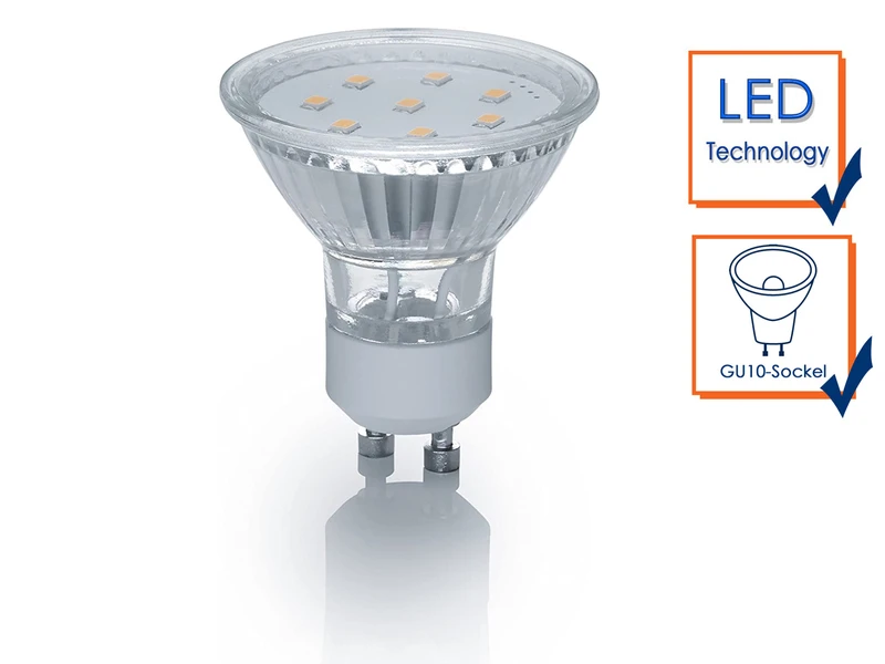 Reality Leuchten GU10 LED 5er SET, 3 Watt 250 Lumen 3000 Kelvin Warmweiß, Ø5cm - Nicht Dimmbar 8 Reality Leuchten GU10 LED 5er SET, 3 Watt 250 Lumen 3000 Kelvin Warmweiß, Ø5cm - Nicht Dimmbar – Bild 6