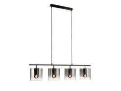 Bestes Beleuchtungs Geschäft -Bestes Beleuchtungs Geschäft haengelampe 4 flammig schwarz mit rauchglas led di 1